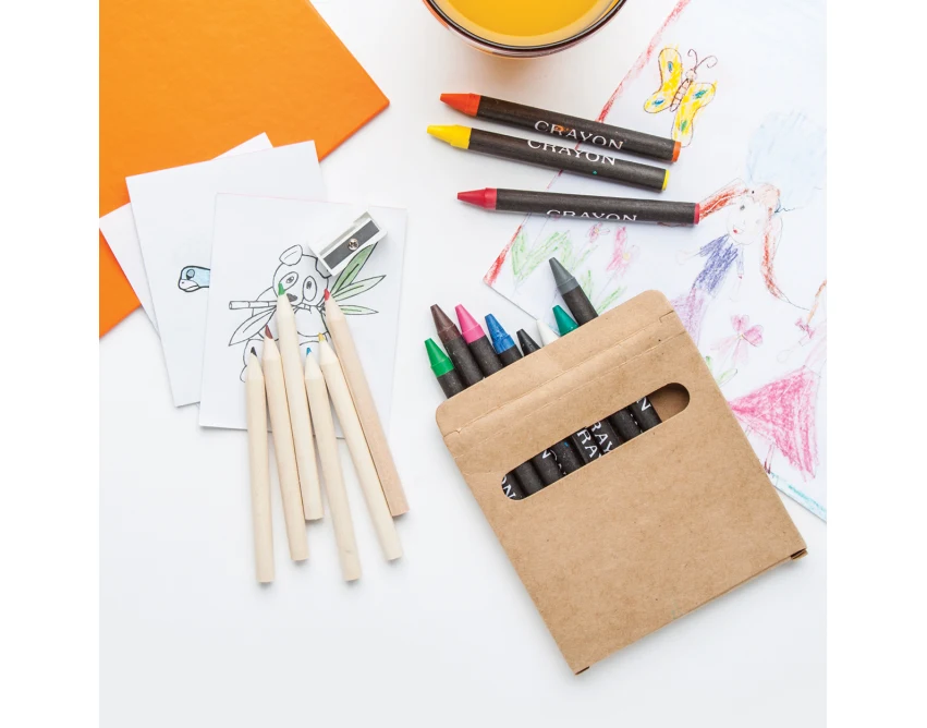 Kredki świecowe eco 12 szt. z logo w kartonowym etui