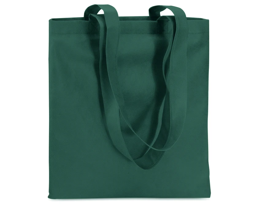 Ciemnozielona torba non woven 80g z logo firmy