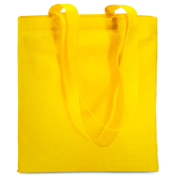 Żółta torba non woven 80g z logo – shopperka z nadrukiem