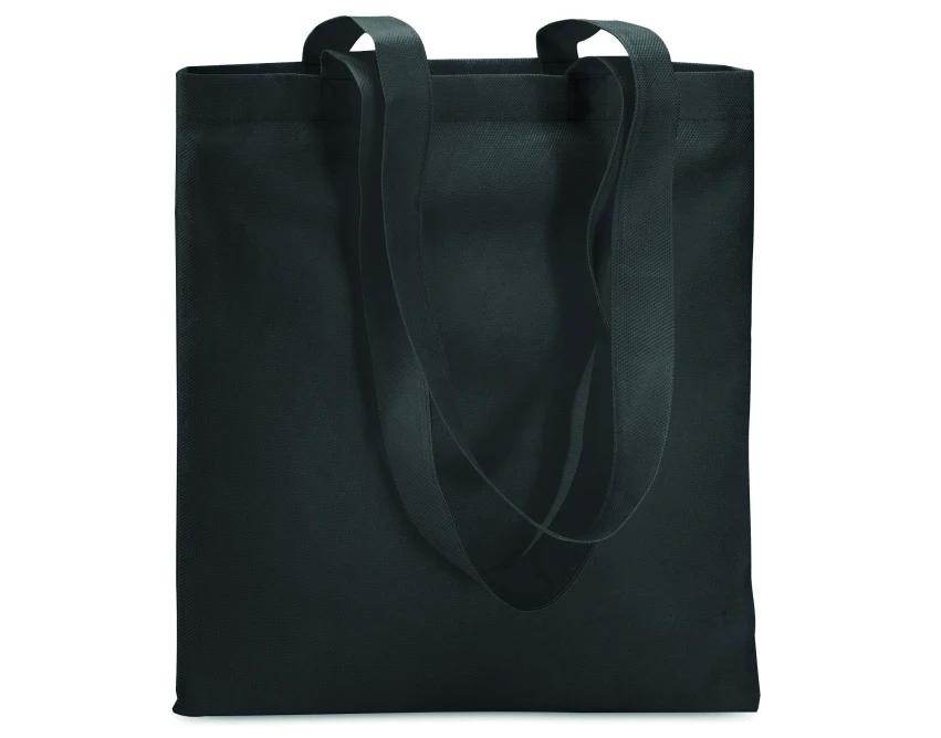 Czarna torba non woven 80g z nadrukiem logo – Rokka