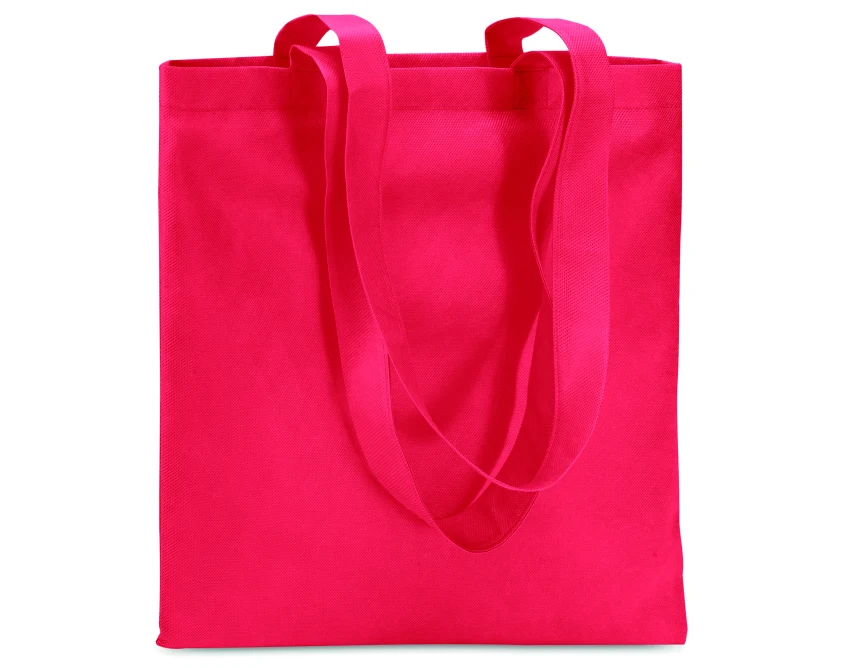 Torba non woven czerwona z logo – długie rączki, 80g/m²