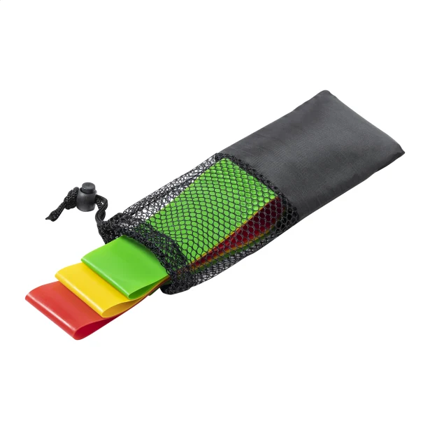 Zestaw gum oporowych TPE w czarnym etui z logo – fit gadżety reklamowe dla firm