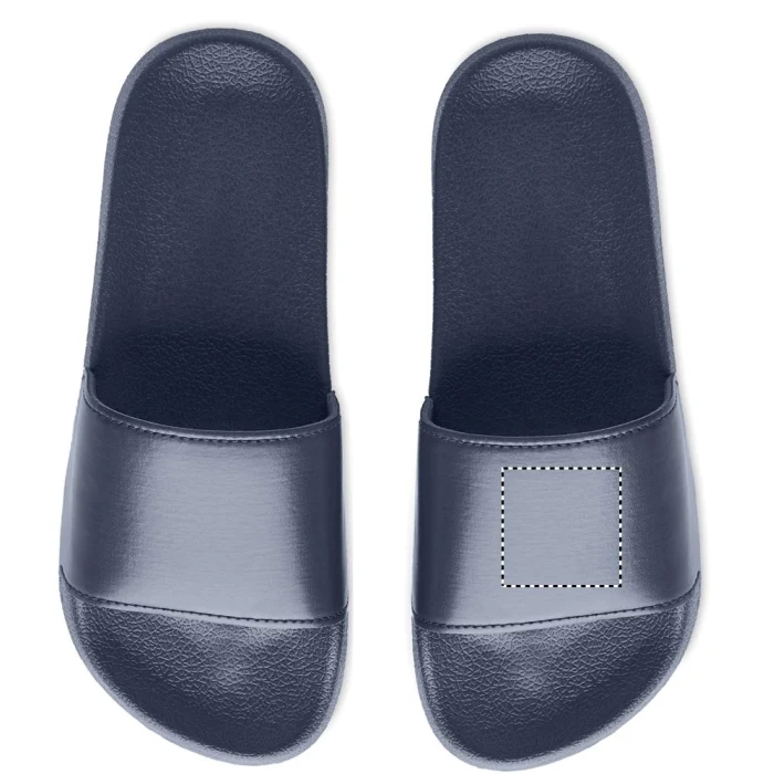 Schemat znakowania dla Sitodruk - S3 na gadżecie: Granatowe klapki antypoślizgowe EVA 42-43 z logo firmy