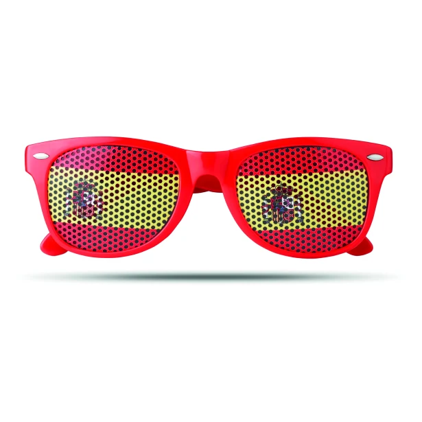 Czerwone okulary kibica Flag fun z logo – polycarbonate
