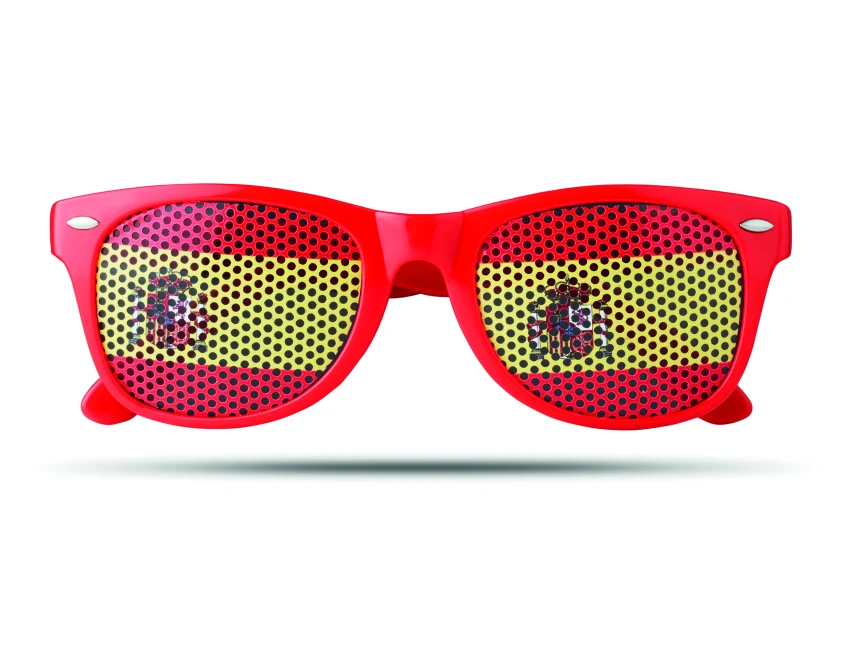 Czerwone okulary kibica Flag fun z logo – polycarbonate