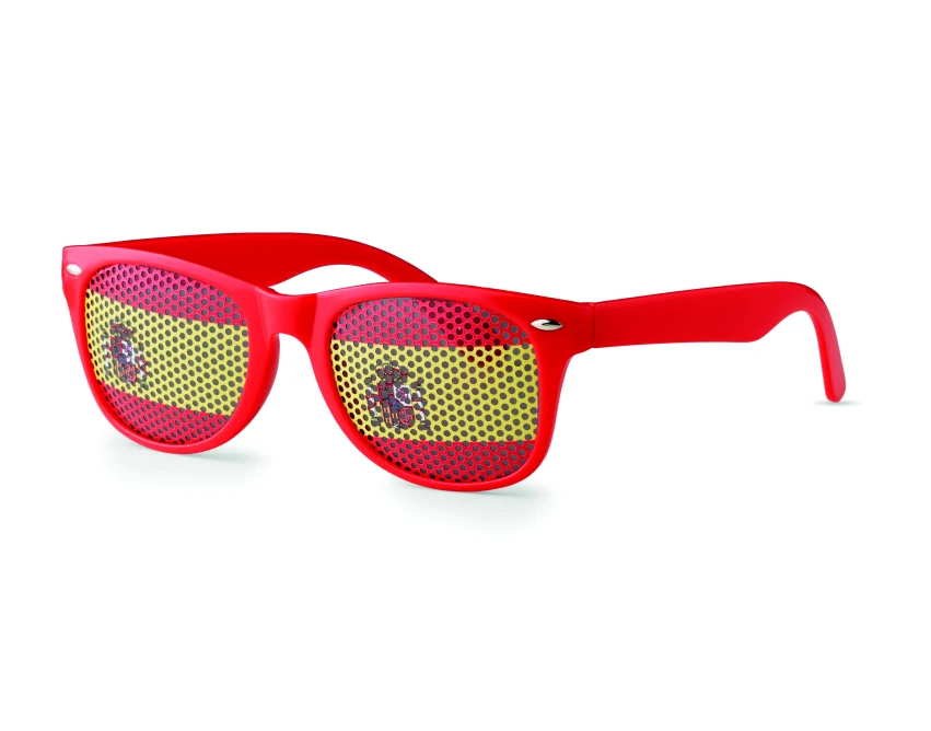 Czerwone okulary kibica Flag fun z logo – polycarbonate