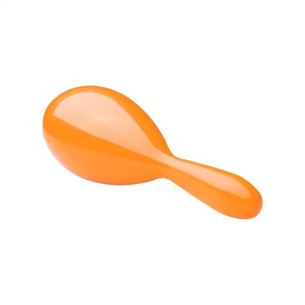 Grzechotka kibica pomarańczowa z logo firmowym – plastikowa