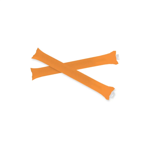Pomarańczowe dmuchane pałki kibica z logo 2 szt. LDPE