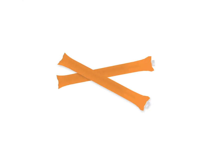Pomarańczowe dmuchane pałki kibica z logo 2 szt. LDPE