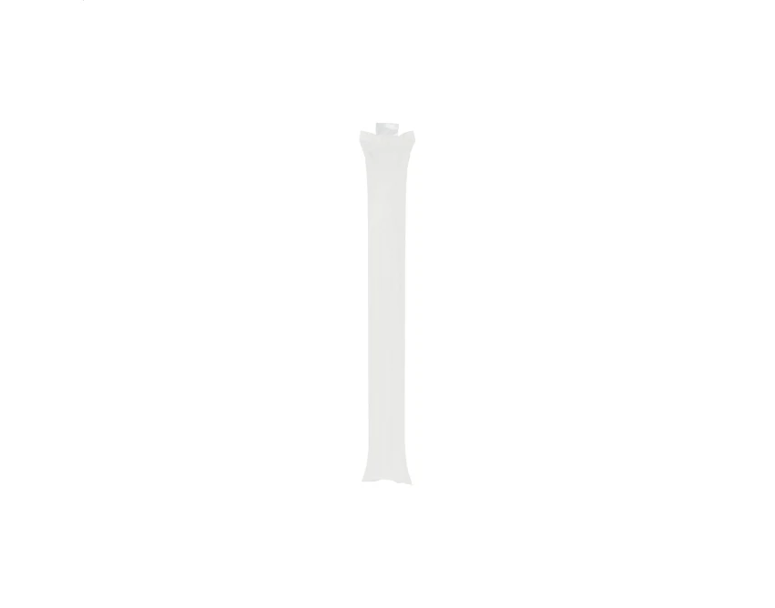 Białe dmuchane pałki kibica z logo 2 szt LDPE
