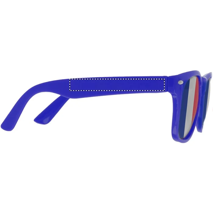 Schemat znakowania dla Tampondruk - P2 na gadżecie: Flag Fun niebieskie okulary kibica z logo – polycarbonate