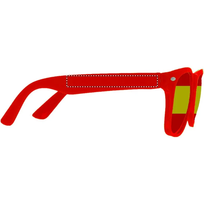 Schemat znakowania dla Tampondruk - P2 na gadżecie: Czerwone okulary kibica Flag fun z logo – polycarbonate