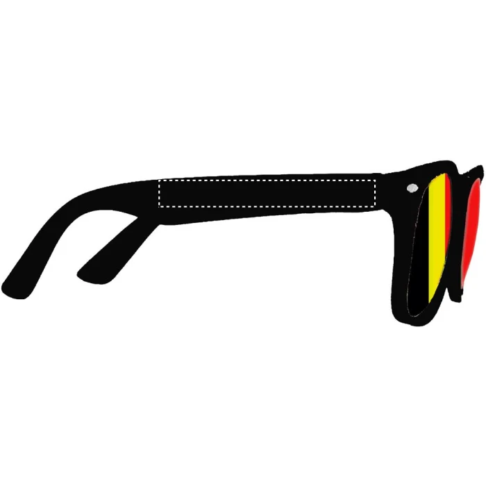 Schemat znakowania dla Tampondruk - P2 na gadżecie: Czarne okulary kibica Flag fun z logo – gadżet firmowy