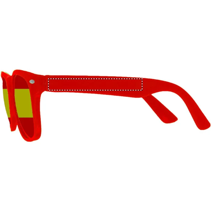 Schemat znakowania dla Doming - DO1 na gadżecie: Czerwone okulary kibica Flag fun z logo – polycarbonate