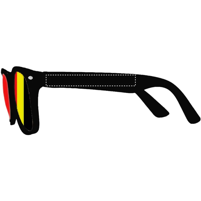 Schemat znakowania dla Tampondruk - P2 na gadżecie: Czarne okulary kibica Flag fun z logo – gadżet firmowy