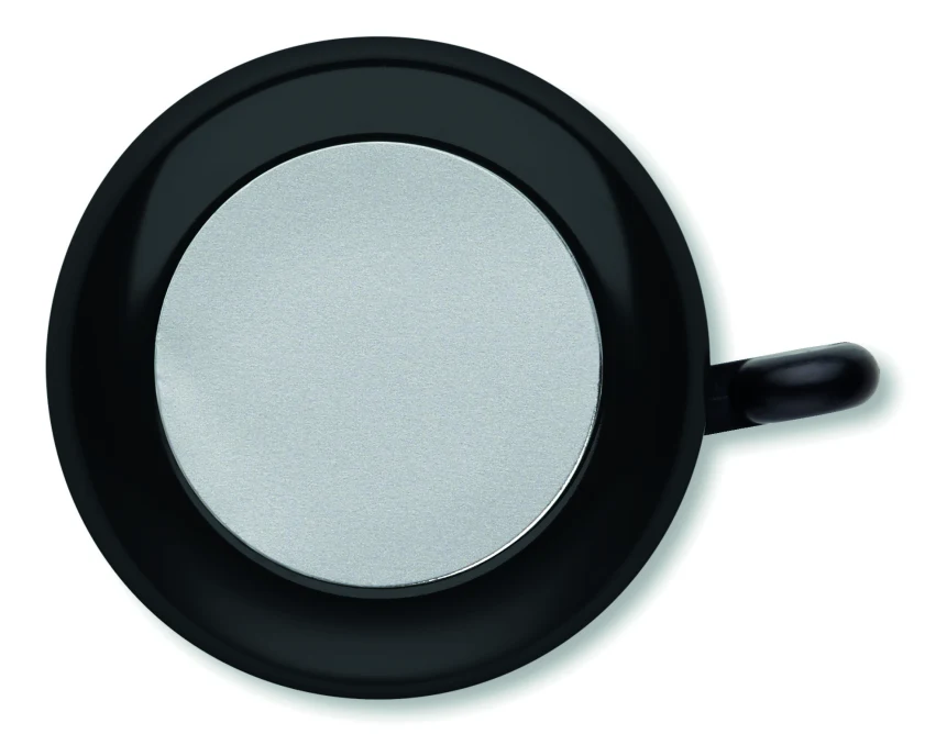 Czarny matowy dzwonek rowerowy Ringring z logo firmy – aluminiowy gadżet reklamowy