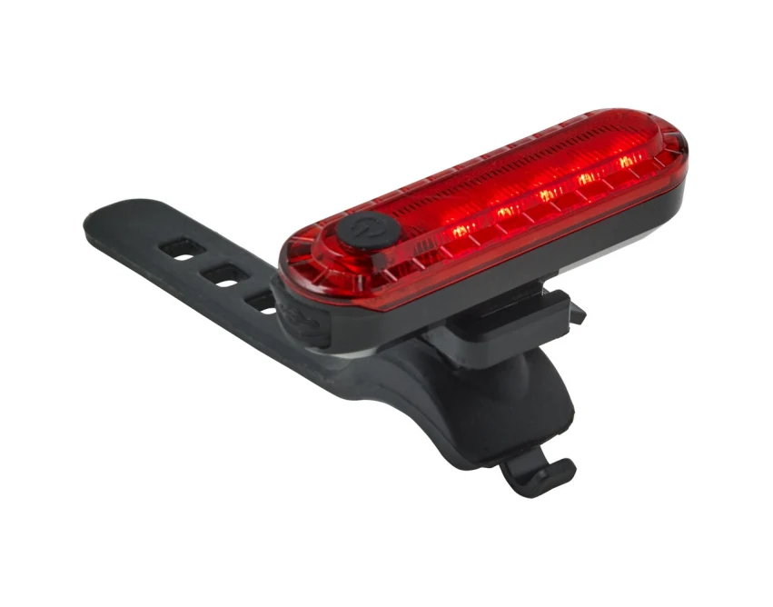 Burgundowa lampka rowerowa z logo firmy USB ABS PC – gadżety reklamowe dla firm