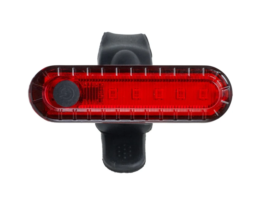 Burgundowa lampka rowerowa z logo firmy USB ABS PC – gadżety reklamowe dla firm