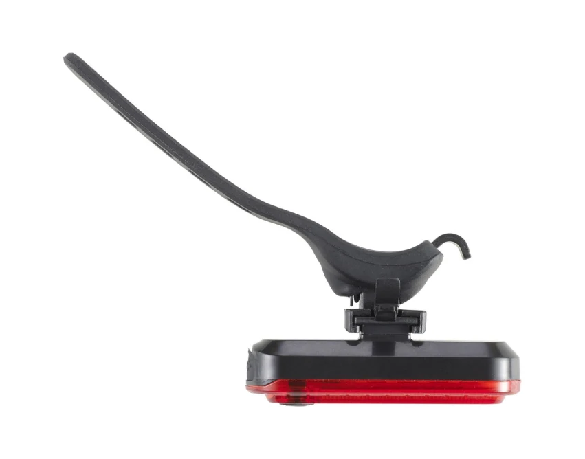 Burgundowa lampka rowerowa z logo firmy USB ABS PC – gadżety reklamowe dla firm