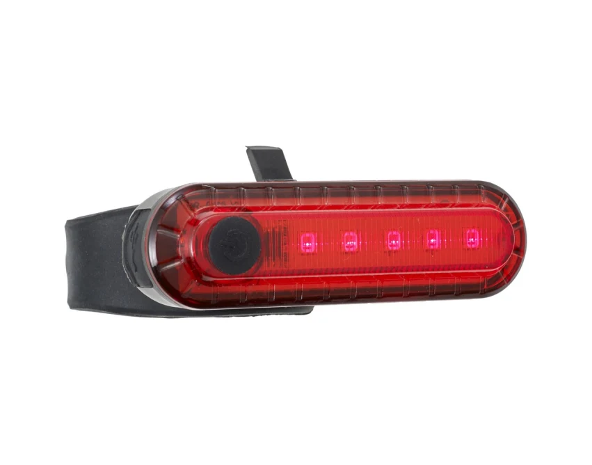 Burgundowa lampka rowerowa z logo firmy USB ABS PC – gadżety reklamowe dla firm