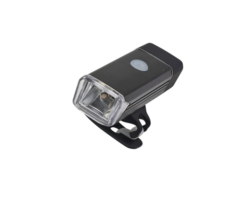Czarna lampka rowerowa COB USB z własnym logo – gadżet reklamowy dla firm, ABS aluminium