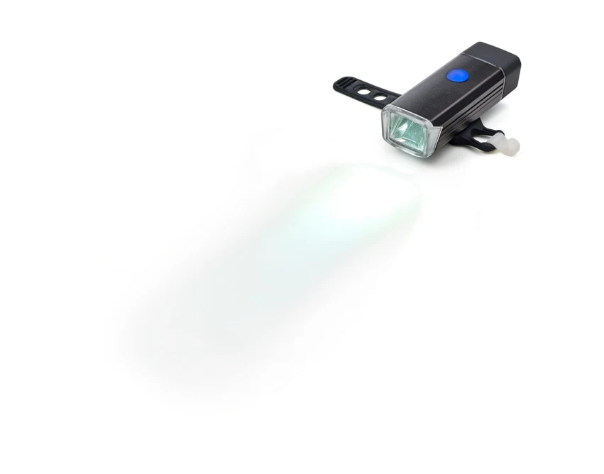 Czarna lampka rowerowa COB USB z własnym logo – gadżet reklamowy dla firm, ABS aluminium