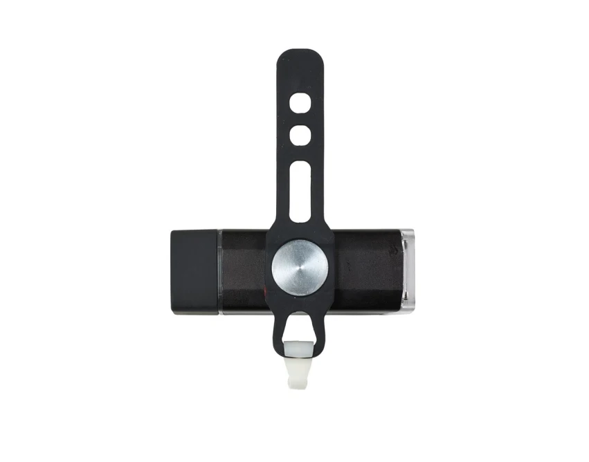 Czarna lampka rowerowa COB USB z własnym logo – gadżet reklamowy dla firm, ABS aluminium