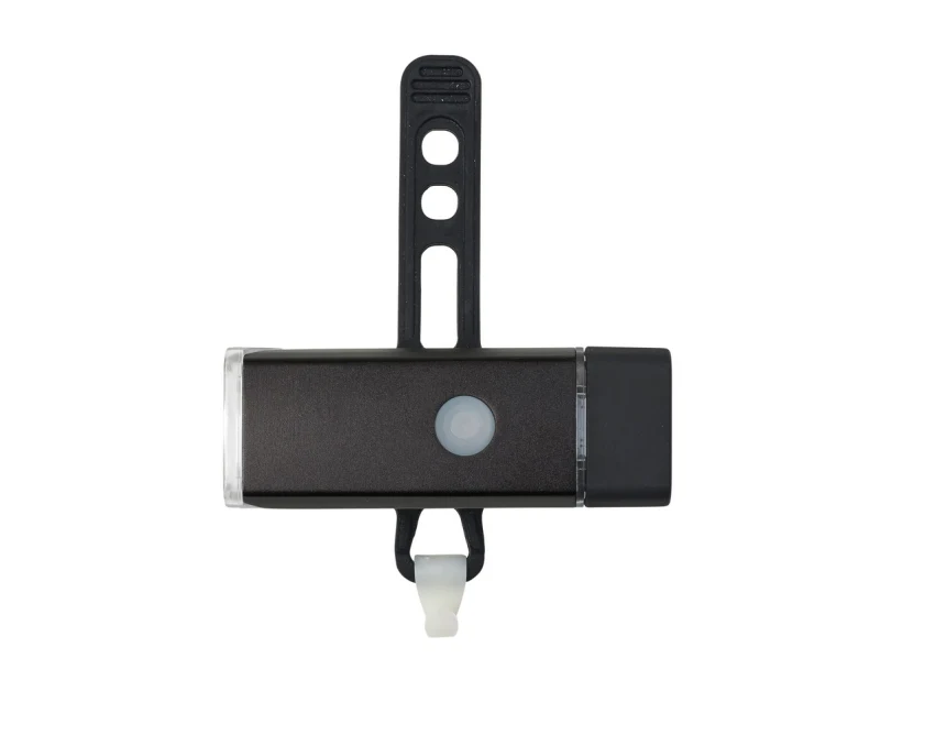 Czarna lampka rowerowa COB USB z własnym logo – gadżet reklamowy dla firm, ABS aluminium