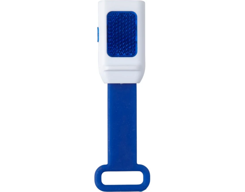 Granatowa lampka rowerowa 3+1 LED, ABS silikon, z logo firmy – gadżet firmowy dla dzieci