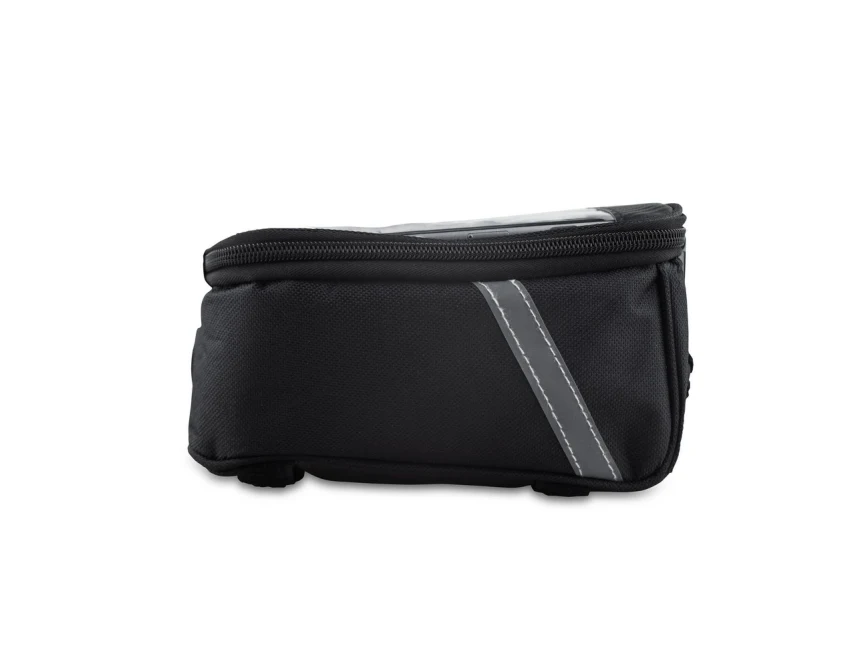 Czarna torba rowerowa Fabio z logo – apteczka, zestaw naprawczy, nylon 600D
