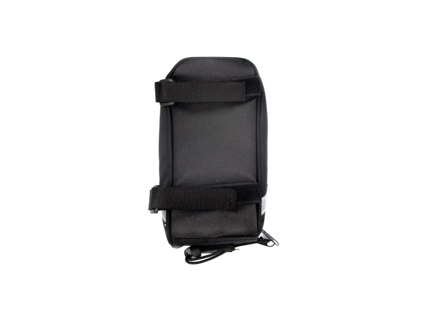Czarna torba rowerowa Fabio z logo – apteczka, zestaw naprawczy, nylon 600D