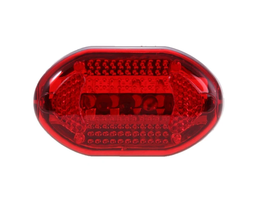 Zestaw lampek rowerowych 5 LED/4 LED z logo — srebrny ABS | Gadżety firmowe