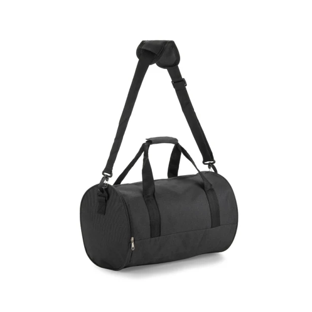 Czarna torba sportowa ATHLEX z logo firmy – reklamowa, wodoodporna, poliester