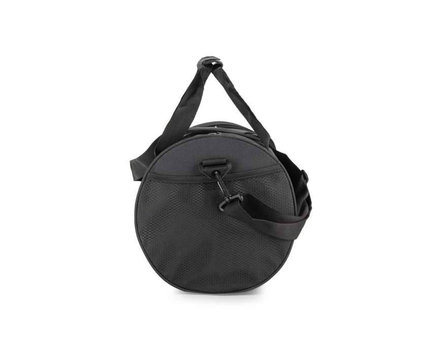 Czarna torba sportowa ATHLEX z logo firmy – reklamowa, wodoodporna, poliester
