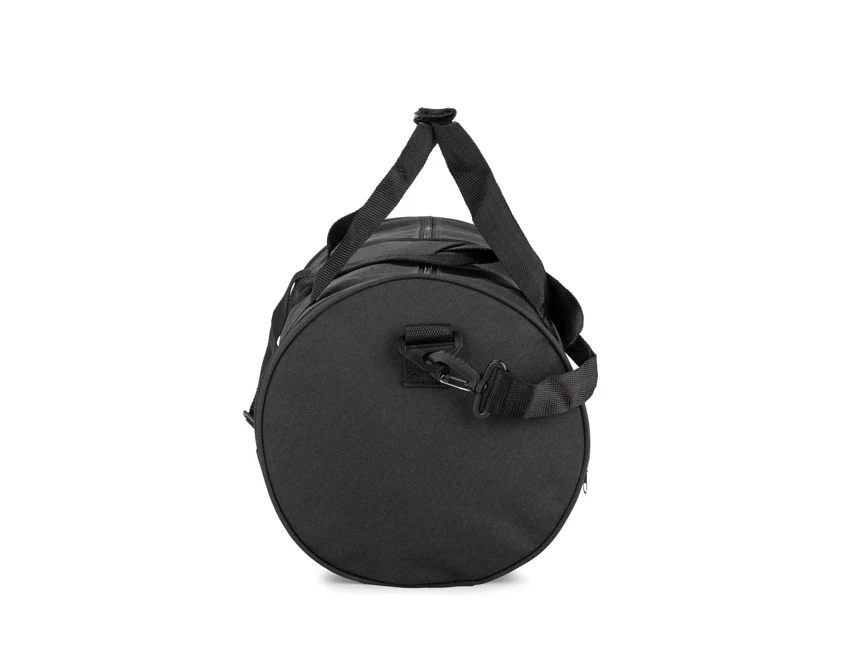 Czarna torba sportowa ATHLEX z logo firmy – reklamowa, wodoodporna, poliester