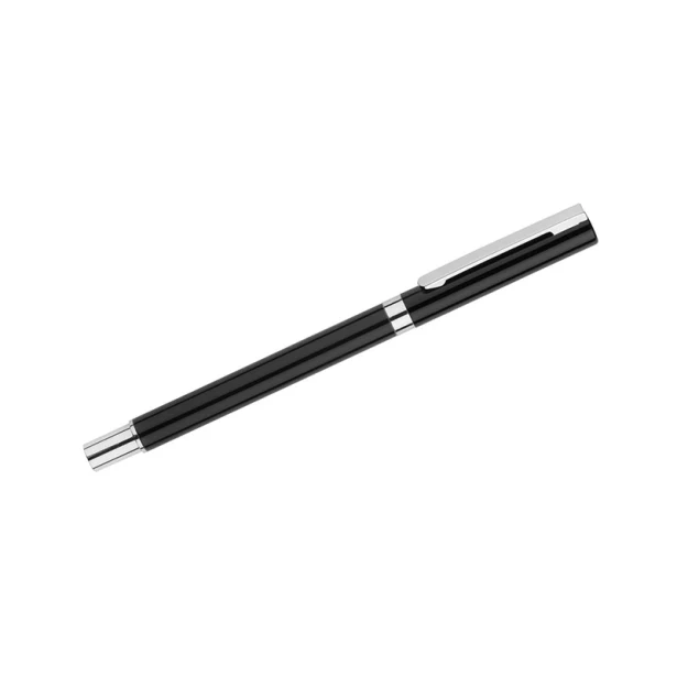 Czarny metalowy długopis żelowy IDEO z logo 0,5 mm – gadżety firmowe premium