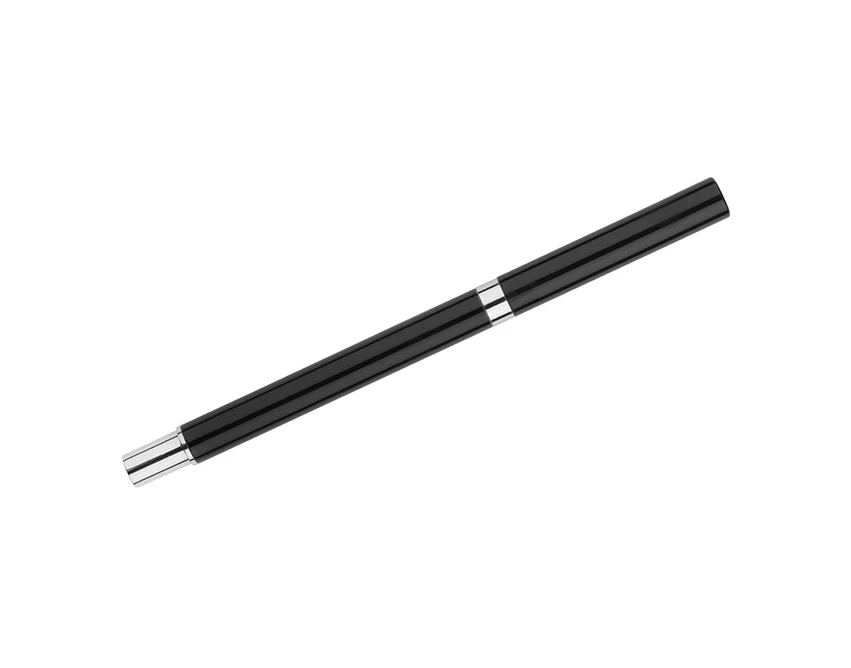 Czarny metalowy długopis żelowy IDEO z logo 0,5 mm – gadżety firmowe premium