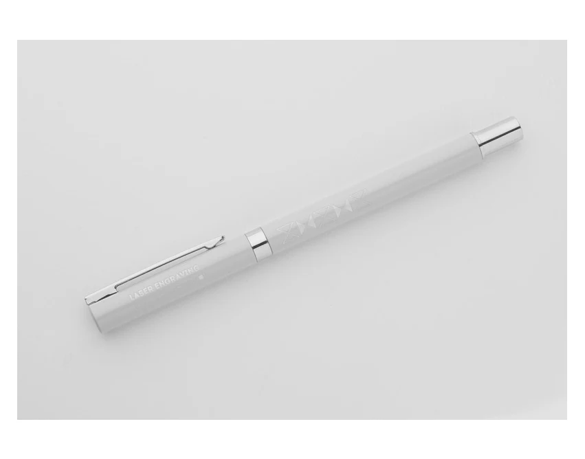 Biały metalowy długopis żelowy IDEO 0,5 mm z logo firmy – upominek biznesowy
