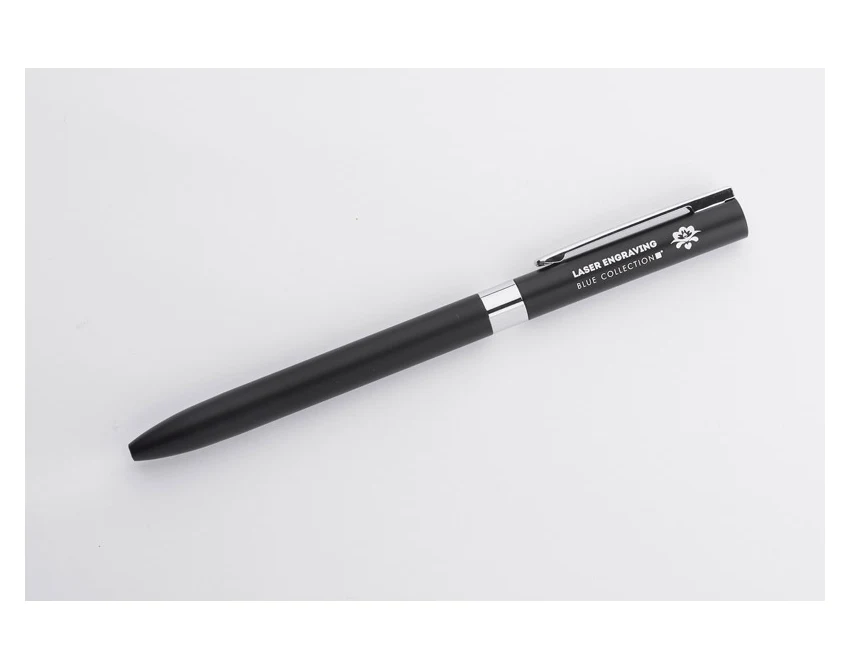 Czarny metalowy długopis żelowy GELLE z logo 0,5 mm twist – gadżet firmowy premium