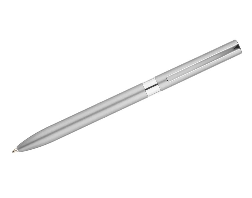 Srebrny długopis żelowy GELLE metalowy z grawerem logo – elegancki firmowy gadżet 0,5 mm