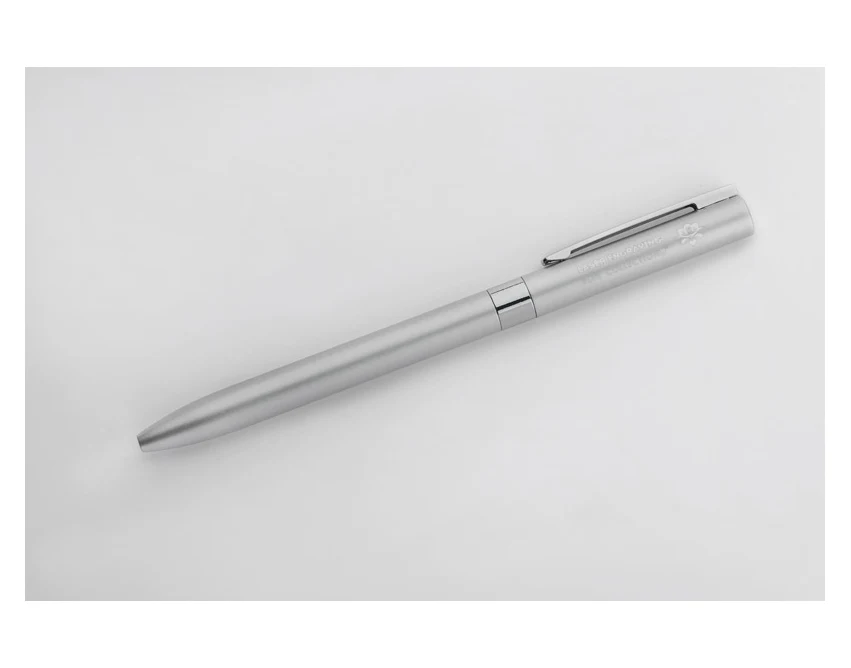 Srebrny długopis żelowy GELLE metalowy z grawerem logo – elegancki firmowy gadżet 0,5 mm