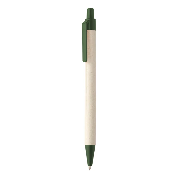 Długopis papierowy z kartonu po mleku, zielony klip