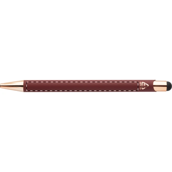 Schemat znakowania dla Grawerowanie laserowe (personalizacja) - NE1 na gadżecie: Długopis reklamowy burgund soft touch z logo rose gold, aluminium z recyklingu, stylus
