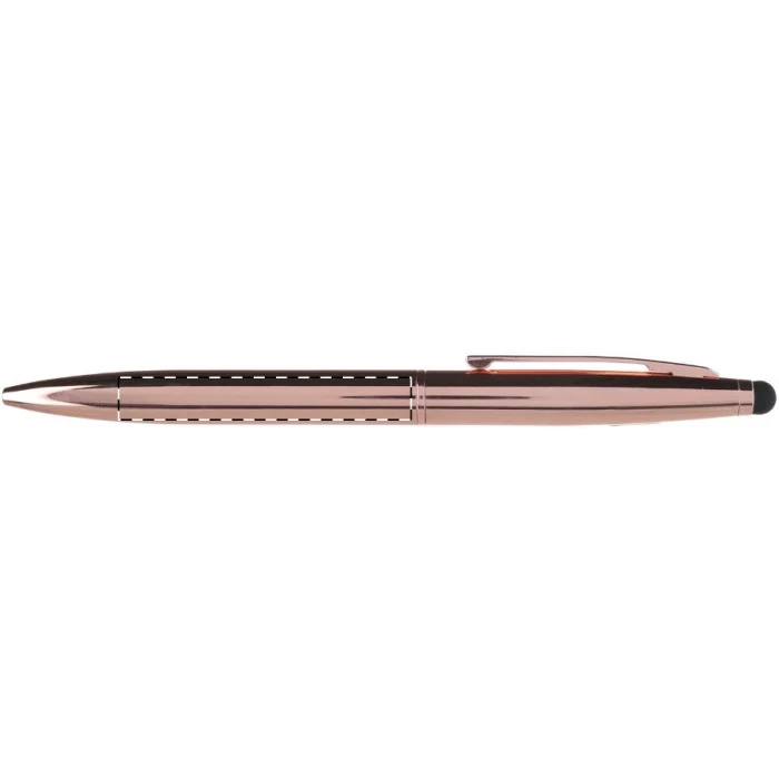 Schemat znakowania dla Grawerowanie laserowe (personalizacja) - NE1 na gadżecie: Metalowy długopis touch pen różowe złoto z logo – elegancki gadżet firmowy, grawer
