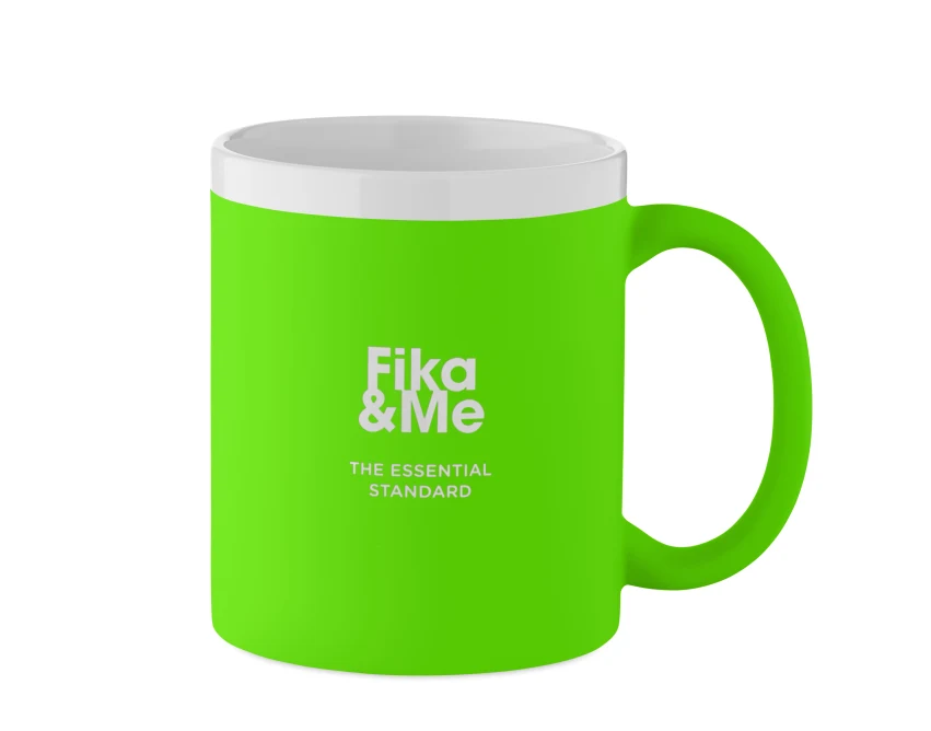 Matowy fluorescencyjny zielony kubek ceramiczny Mugiva 300ml z grawerem logo