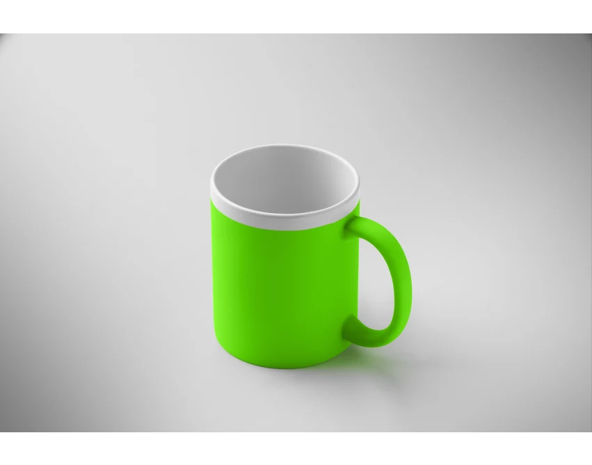Matowy fluorescencyjny zielony kubek ceramiczny Mugiva 300ml z grawerem logo