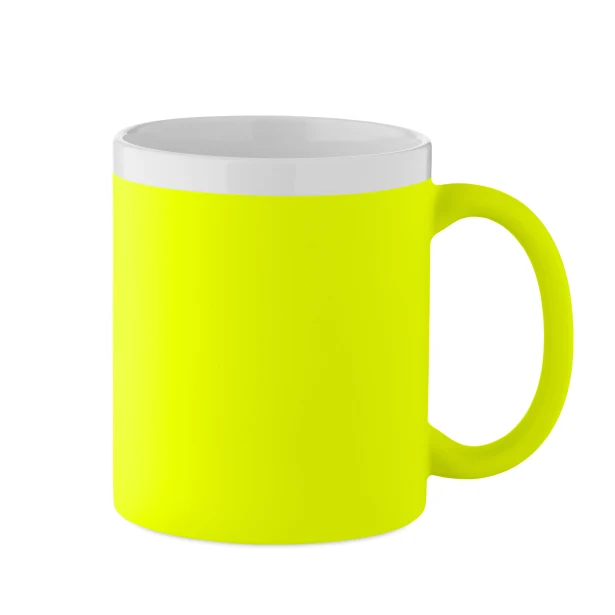 Kubek ceramiczny 300ml Mugiva żółty z grawerem logo - gadżet reklamowy dla firm