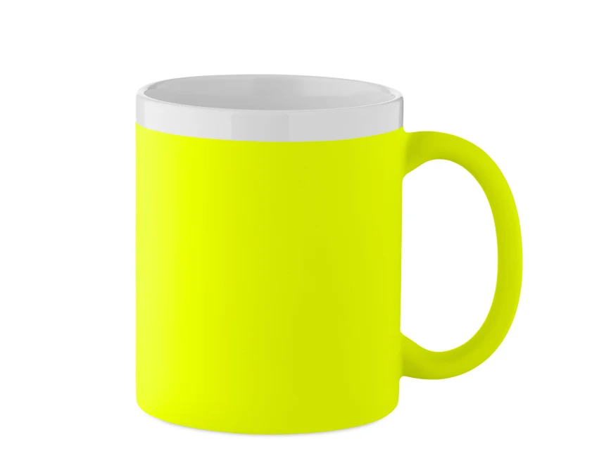 Kubek ceramiczny 300ml Mugiva żółty z grawerem logo - gadżet reklamowy dla firm