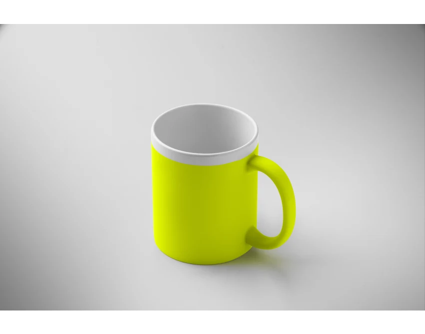 Kubek ceramiczny 300ml Mugiva żółty z grawerem logo - gadżet reklamowy dla firm
