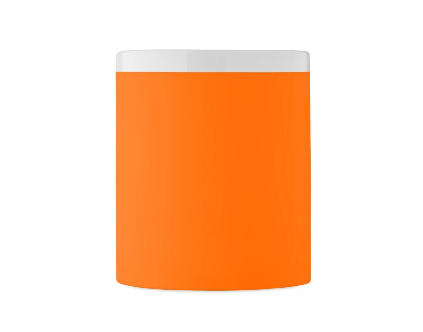 Kubek ceramiczny 300ml Mugiva fluorescencyjny pomarańczowy z grawerem logo dla firm